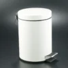 Front view of the 3L white pedal bin