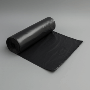 Bolsa negra de basura industrial 90x110 cm, 130 litros, con sistema antigoteo y tecnología tricapa. Resistente y reciclable.