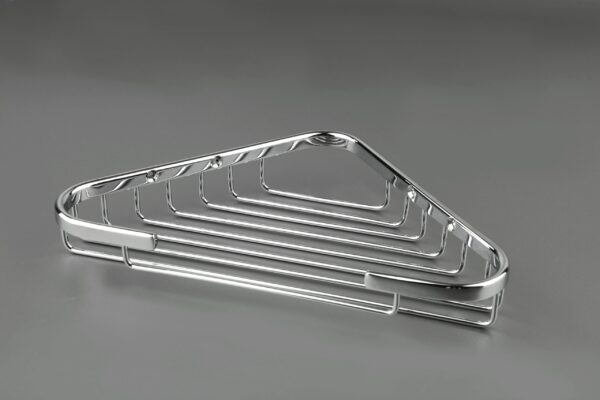 Jabonera de esquina A6120BRB en latón con baño de cromo brillante para duchas y bañeras