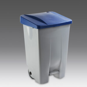 Contenedor de 80L con pedal, ruedas y tapa para limpieza profesional