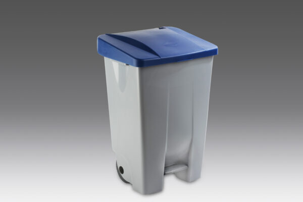 Contenedor de 80L con pedal, ruedas y tapa para limpieza profesional