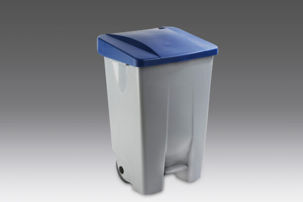 Contenedor de 80L con pedal, ruedas y tapa para limpieza profesional