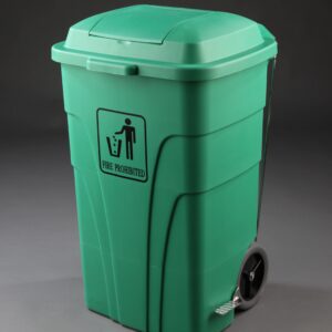 Contenedor de 120L con pedal y ruedas para limpieza y reciclaje