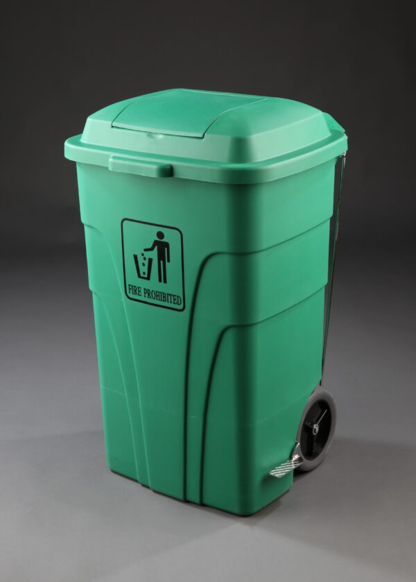 Contenedor de 120L con pedal y ruedas para limpieza y reciclaje