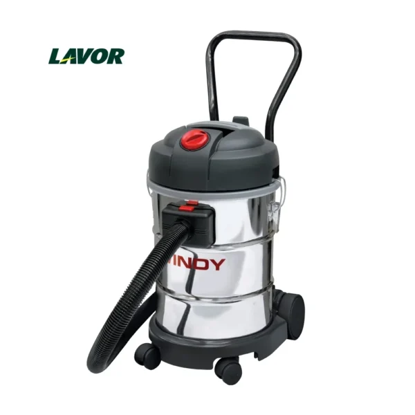 Aspiradora polvo y líquido Lavor Windy 130 IF con depósito inox vista frontal