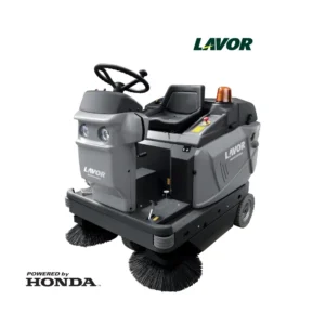 Barredora industrial Lavor SWL R 1100 con doble cepillo lateral vista frontal