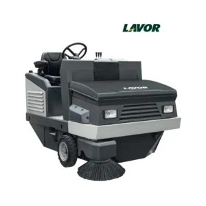 Barredora industrial Lavor SWL R 1300 DT con doble cepillo lateral vista frontal