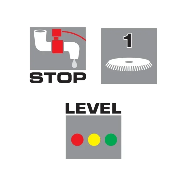 Panel de control con indicador de batería y electroválvula de la Lavor Moving 55 BT