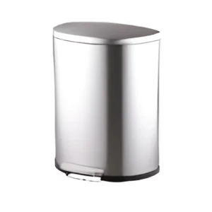 Papelera pedal H2150FPS-SC 50L acero inoxidable semi-ovalada con tratamiento anti-huellas y cierre amortiguado para cocinas y espacios técnicos profesionales