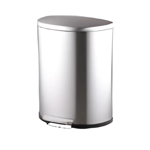 Papelera pedal H2150FPS-SC 50L acero inoxidable semi-ovalada con tratamiento anti-huellas y cierre amortiguado para cocinas y espacios técnicos profesionales