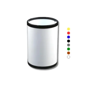 Papelera H4001CHP pequeña redonda 10L chapa electrocincada con pintura electrostática poliéster colores RAL, complementos ABS/PP negro, resistencia certificada 400+ horas