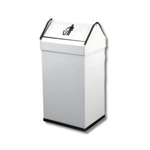 Papelera H4007CHP cabezal basculante 40L chapa electrocincada con pintura poliéster electrostática colores RAL, complementos PP negro y resistencia certificada 400+ horas