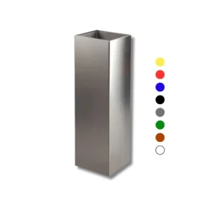 Papelera H4013CHP cuadrada pintada 25L chapa acero electrocincada con acabado personalizable colores carta RAL para oficinas y habitaciones corporativas