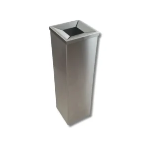 Papelera H4013TSS cuadrada inox satinada 25L con sistema tapa abierta acero inoxidable AISI304 para acceso directo continuo en oficinas y espacios corporativos