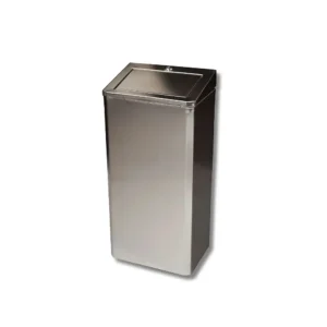 Papelera compresera H4016SSS higiénica 30L acero inoxidable AISI430 con cabezal abatible, tapeta basculante auto-cierre y cerradura de seguridad para entornos sanitarios