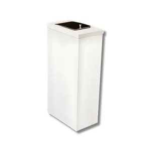 Papelera compresera H4020MBS metálica balancín 40L chapa electrocincada con balancín acero inoxidable AISI304 y acabado lacado poliéster blanco certificado resistencia oxidación