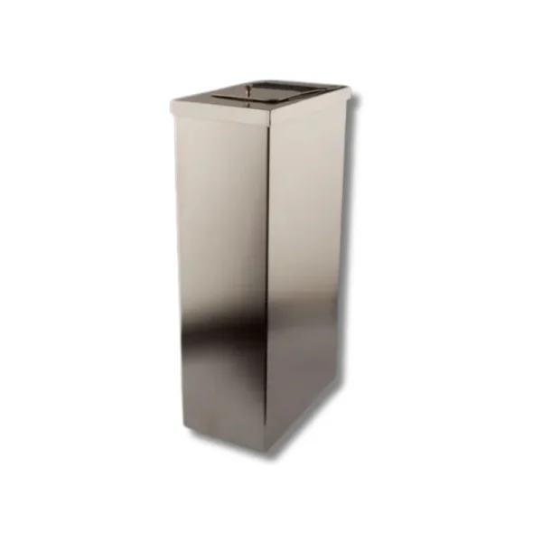 Papelera compresera H4020SSS inox premium 40L acero inoxidable AISI304 con acabado satinado Scotch, balancín PP negro y resistencia oxidación certificada 400+ horas