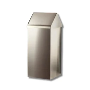 Papelera H4107SSS100 cabezal basculante inox premium 100L acero inoxidable AISI304 con acabado satinado Scotch, remates anti-corte y línea uniforme sin complementos plásticos