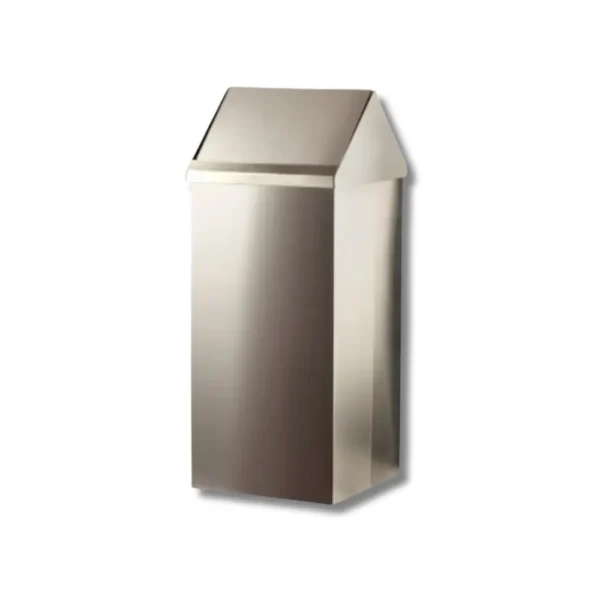 Papelera H4107SSS70 cabezal basculante inox satinada 70L acero inoxidable AISI304 con sistema higiénico sin contacto para zonas interiores de grandes superficies