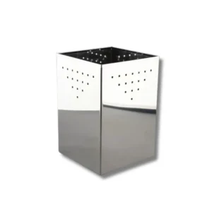 Papelera H4202SSB cuadrada habitación inox brillo 14L acero inoxidable AISI304 con cubo interior metálico pintado negro para espacios habitacionales premium