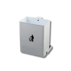 Papelera H7102CHP jardín mural 50L rectangular chapa electrocincada soporte acero reforzado cierre llave para cajeros parking jardines