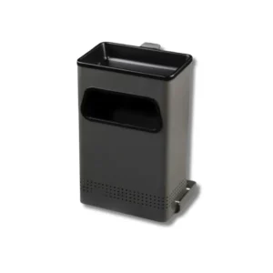 Cenicero-papelera H7104CHP mural 20L rectangular chapa electrocincada soporte acero cierre llave colillero 5L negro para cajeros parking jardines