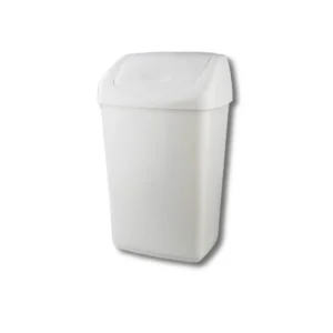 Papelera cabezal tapa basculante 50L L2350PTB polietileno HDPE 3mm categoría alimentaria tapa push blanca 400×310×660mm para limpieza profesional