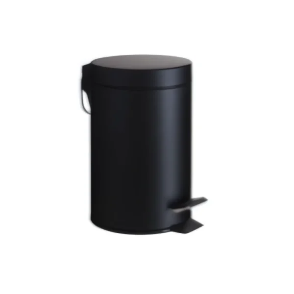 Papelera pedal H1020PLN 5L chapa negra con sistema sin contacto para hoteles y oficinas de capacidad ampliada