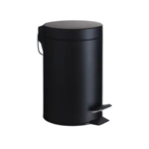 Papelera pedal H1030PLN 12L chapa negra de máxima capacidad con sistema sin contacto para hoteles y oficinas de alto tráfico