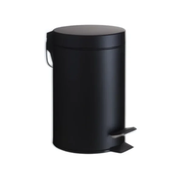 Papelera pedal H1030PLN 12L chapa negra de máxima capacidad con sistema sin contacto para hoteles y oficinas de alto tráfico