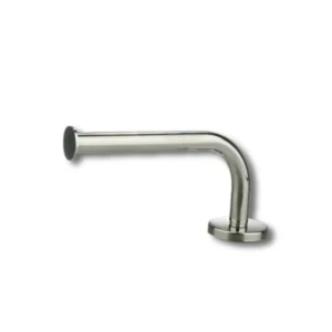 Portarrollos horizontal A1026SSS Genova tubo acero inoxidable AISI304 Ø20mm espesor 0,7mm base anclaje Zamac cincada embellecedor chapa embutida Ø45mm acabado satinado dimensiones 180×45×70mm peso 0,130kg compatibilidad rollos Ø14cm H12cm resistencia oxidación superior 400h cámara nieblas salinas profesional