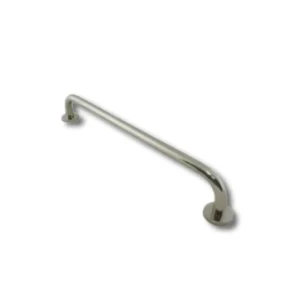 Toallero barra A2216SSB Genova tubo acero inoxidable AISI304 Ø20mm espesor 0,7mm base anclaje Zamac cincada embellecedor chapa embutida Ø45mm acabado pulido brillo longitud 45cm dimensiones 490×75mm peso 0,290kg resistencia oxidación superior 400h toallas mano capacidad extendida premium elegante profesional