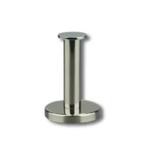 Percha tapón A3036SSB Genova tubo acero inoxidable AISI304 Ø20mm espesor 0,7mm base anclaje Zamac cincada embellecedor chapa embutida Ø45mm acabado pulido brillo diseño compacto dimensiones 45×45mm peso 0,082kg resistencia oxidación superior 400h albornoces premium elegante profesional