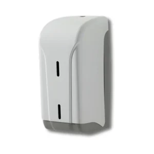 Dispensador papel higiénico Z C3040PLW Altea ABS aditivo antiestático acabado blanco capacidad 600 servicios cierre cerradura llave seguridad ranura visualización contenido diseño compacto dimensiones 145×330mm peso 0,54kg baños hotel restaurante lugares alta frecuencia uso profesional reducción reposiciones prevención robo optimización espacio papel plegado