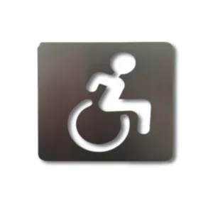 Pictogramas señalización E5020SSS Institucional acero inoxidable AISI304 espesor 1,2mm acabado satinado cinta adhesiva colocación paredes puertas personalización iconos ideogramas dimensiones 120×120mm peso 0,15kg accesibilidad minusválidos baño mujeres hombres cambiador bebé prohibido fumar hotel hospital oficina espacios públicos profesional durabilidad instalación sin taladros