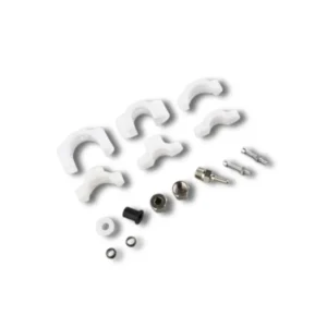 Kit instalación RG003KIB dispensador sanitizante automático montaje superior lateral sistema salida agua tipo L recto compatibilidad tubería 6mm blanda rígida abrazadera silla 3 tamaños 10-17mm 17-25mm 25-36mm componentes tuerca compresión arandela neopreno llave hexagonal guía perforación profesional