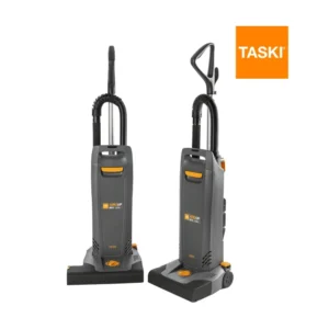 Aspirador vertical TASKI AERO UP 30 y 38B batería litio sin cables cepillos rotativos limpieza alfombras hotel