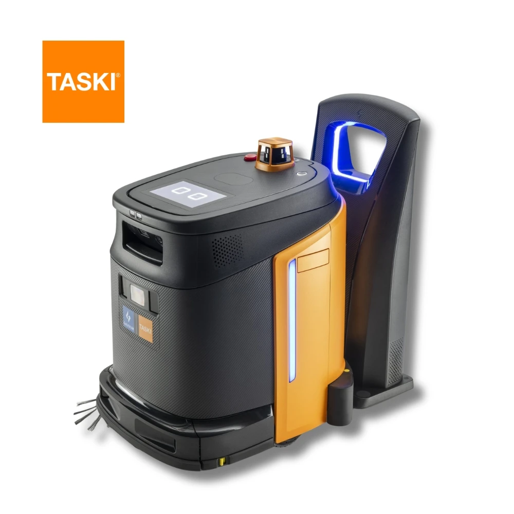 robot de limpieza Taski Phantas con estación de carga